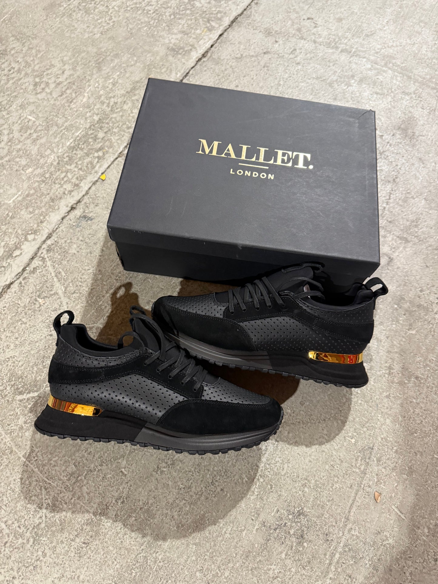 Tommy Mallet Midnight Perf Leather Gold - Vanity Gifts